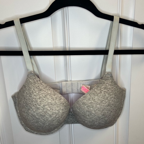 Victoria’s Secret Pink-Wear Everywhere Push-Up Bra-size 34DD- Like New-Gray - Picture 6 of 8